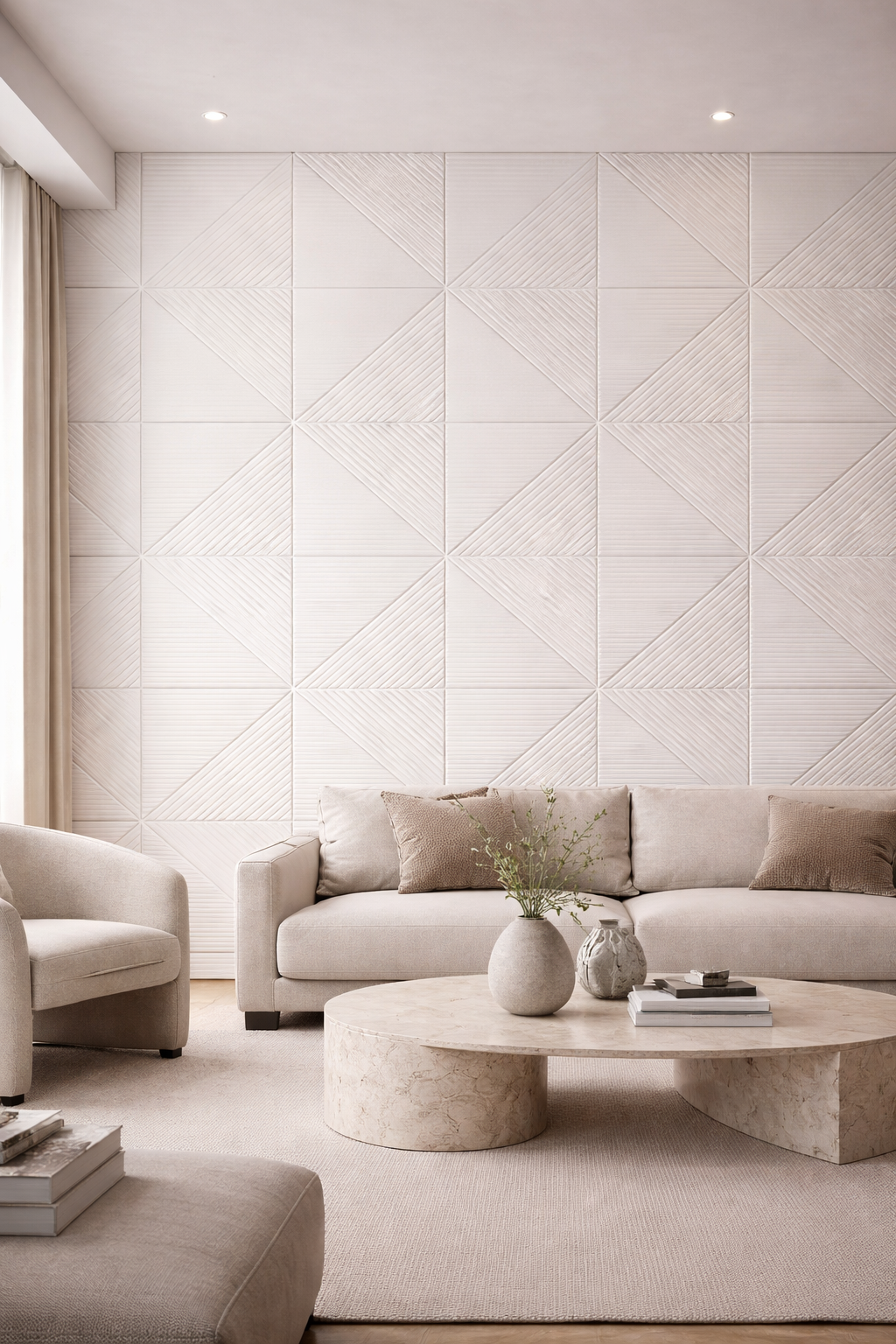 Panel Flexible Grande I Geometric Line Stone